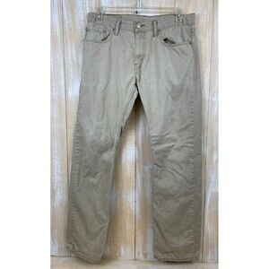 Levis Mens 514 Black Label Straight Leg Tan Khaki Jeans Pants Size 33x32 (34x31)